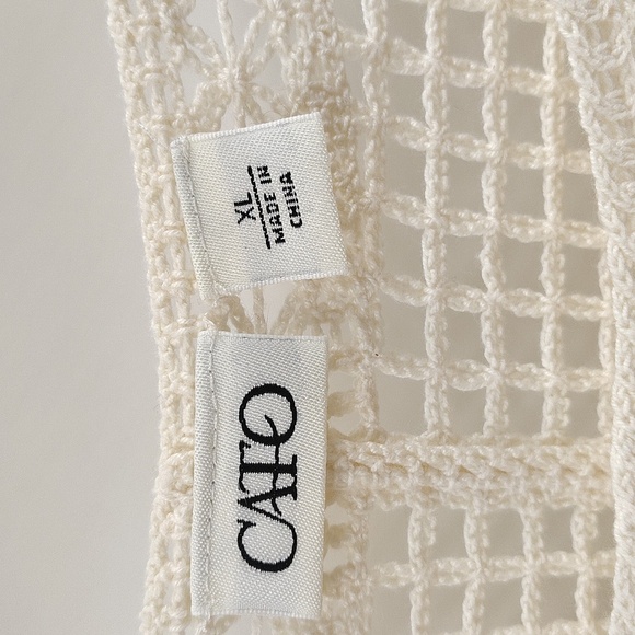 Cato Cream Crochet Sheer Top Size XL - Picture 6 of 9